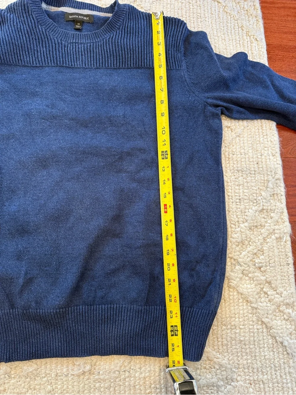 Banana Republic 100% Cotton Men's Navy Crewneck Sweater, Size M